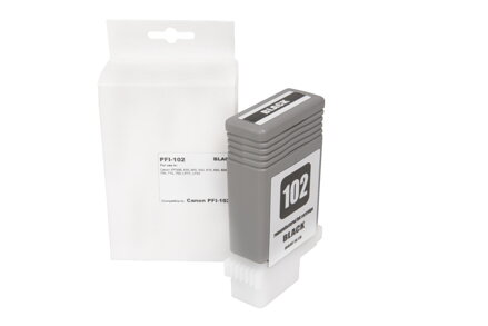 Renovovaná atramentová náplň 0895B001, PFI102BK, 130ml listov pre tlačiarne Canon (BULK), čierna