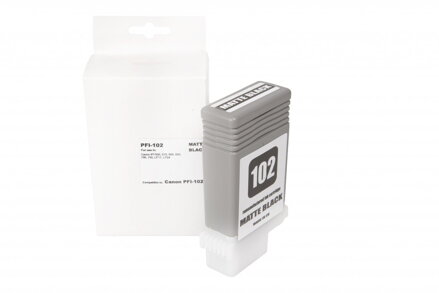Renovovaná atramentová náplň 0894B001, PFI102MBK, 130ml listov pre tlačiarne Canon (BULK), matte, matt black