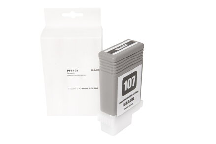 Renovovaná atramentová náplň 6705B001, PFI107BK, 130ml listov pre tlačiarne Canon (BULK), čierna