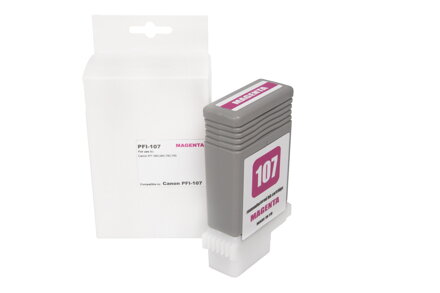 Renovovaná atramentová náplň 6707B001, PFI107M, 130ml listov pre tlačiarne Canon (BULK), purpurová