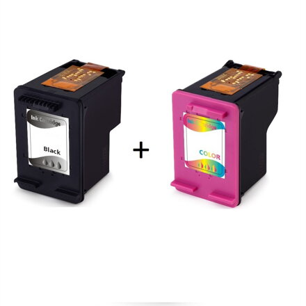 Renovovaná atramentová náplň F6U67AE#BA3 / F6U68AE#BA3, no.302XL/BK+color/15ml+14ml pre tlačiarne HP (BULK), farebná