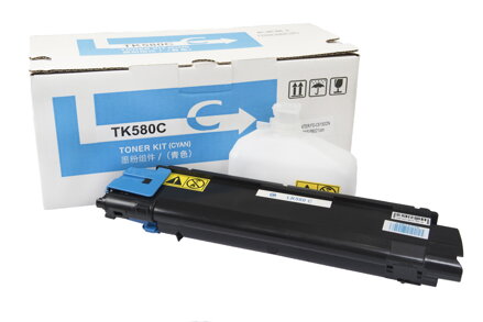 Kompatibilná tonerová náplň 1T02KTCNL0, TK580C, 2800 listov pre tlačiarne Kyocera Mita (Orink white box), azurová