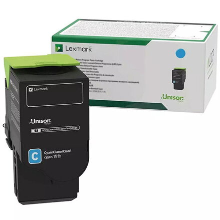 Lexmark originál toner 75M20C0, cyan, 2000str., return, azurová