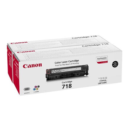 Canon originál toner CRG718, 2662B017, black, 6800str., Dual pack, 2ks, čierna