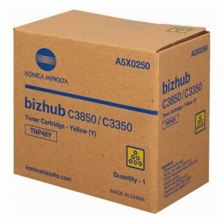 Konica Minolta originál toner A5X0250, yellow, 10000str., TNP48Y, Konica Minolta Bizhub C3350, C3850, O, žltá