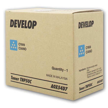 Develop originál toner A0X54D7, cyan, 5000str., TNP-50C, Develop Ineo +3100P, O, azurová
