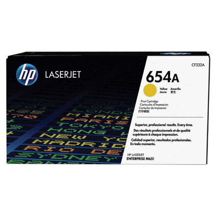 HP originál toner CF332A, yellow, 15000str., HP 654A, HP Color LaserJet Enterprise M651dn, M651n, M651xh, O, žltá