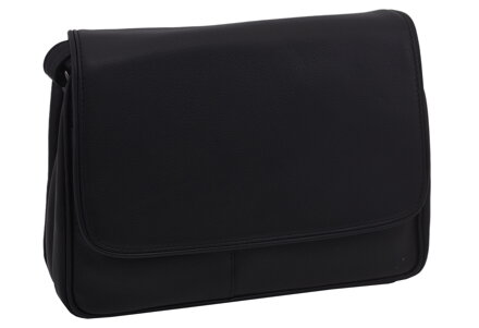 Dámska kožená crossbody kabelka čierna 220108