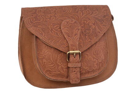 Dámska kožená crossbody kabelka béžová 250123