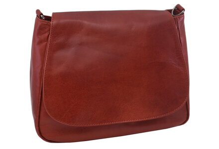 Dámska kožená crossbody kabelka červená 250710