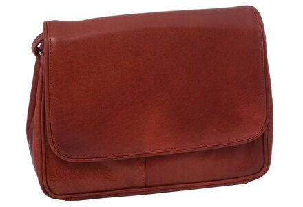 Dámska kožená crossbody kabelka červená 250714