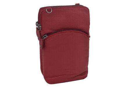 Dámska kožená crossbody kabelka červená 2511538
