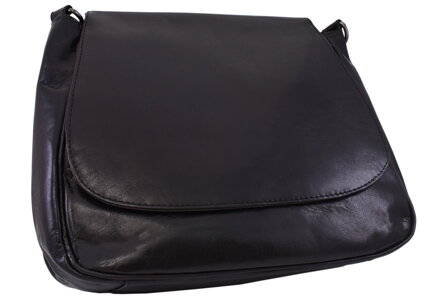 Dámska kožená crossbody kabelka čierna 250710