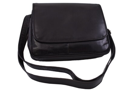 Dámska kožená crossbody kabelka čierna 250714