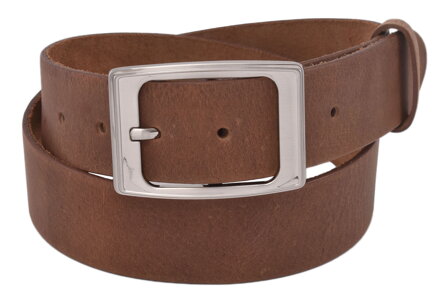 Kožený dámsky opasok 747-40-48 svetlohnedý hladký pracka Estera