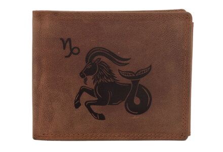 Pánska peňaženka MERCUCIO svetlohnedá vzor 35 znamenie kozorožec 2911908