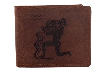 Pánska peňaženka MERCUCIO svetlohnedá vzor 35 znamenie vodnár 2911908