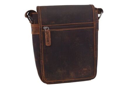 Pánske kožené crossbody tmavohnedý hunter 250906