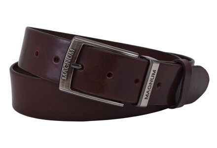 Pánsky kožený opasok 740-40-124 hnedý hladký pracka Magnum III