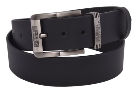 Pánsky kožený opasok 763-40-09 čierny hladký pracka Authentic