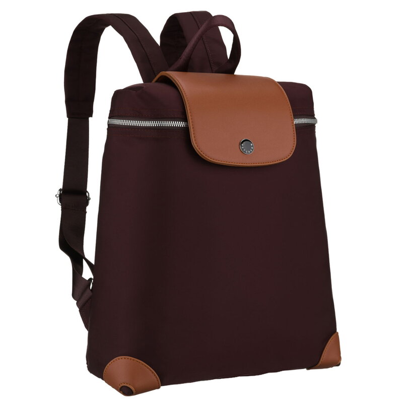 Bordovo-hnedý dámsky mestský ruksak s uchytením na kufor