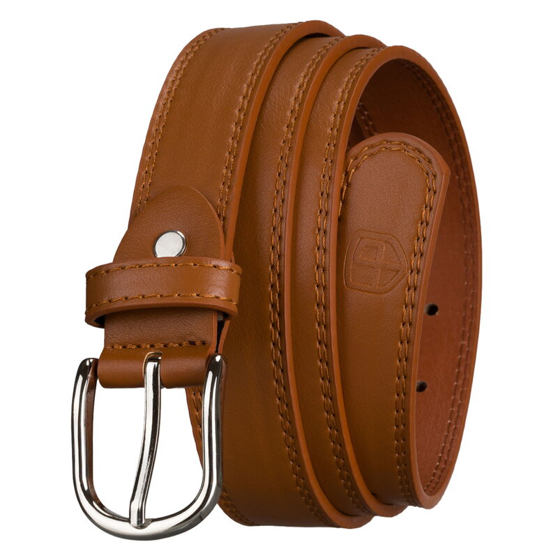 Úzky dámsky opasok z ekologickej kože vo svetlohnedej farbe Peterson