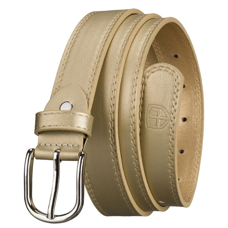 Béžový úzky dámsky opasok z ekologickej kože Peterson