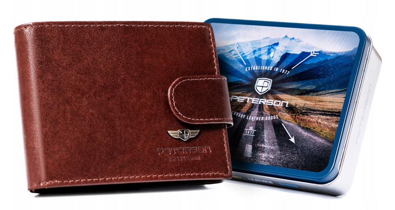 Veľká pánska kožená peňaženka s patentným zapínaním - Peterson