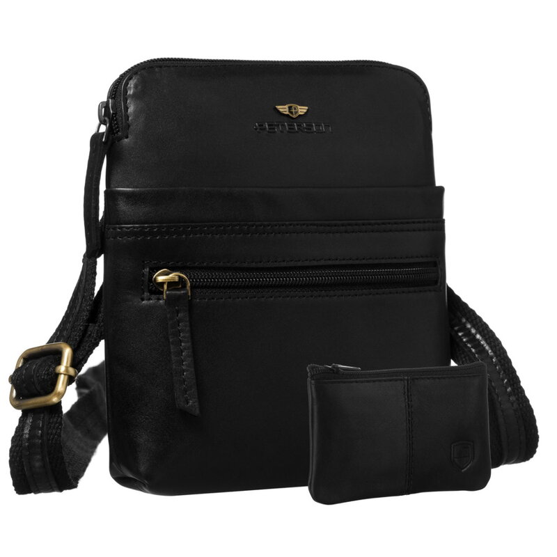 Malá čierna pánska kožená crossbody taška – kompaktná, ľahká a elegantná