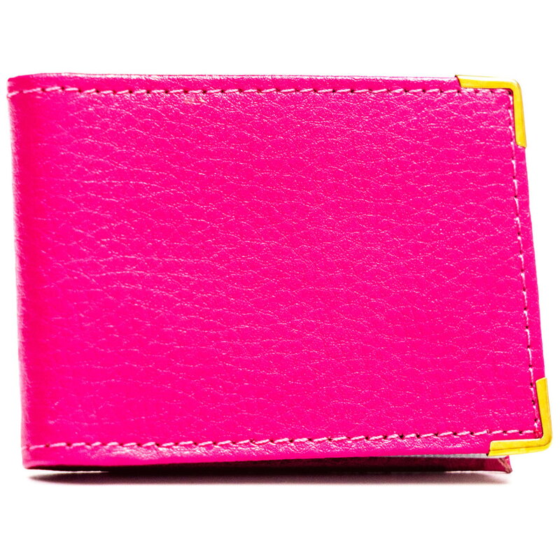 Etui na karty wykonane ze skóry naturalnej w różowym kolorze