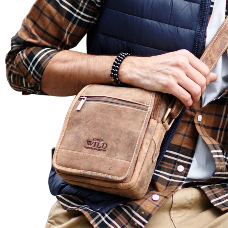 Kožená pánska taška s vreckami - Always Wild