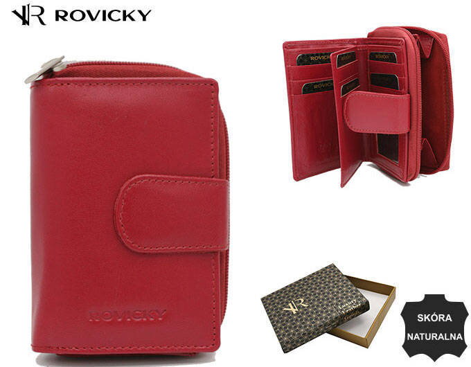 Malá kožená dámska peňaženka na patent – Rovicky