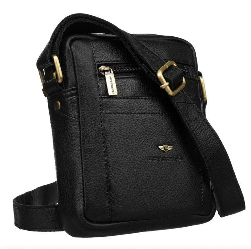 Pánska messenger taška cez rameno čiernej farbyu - Peterson