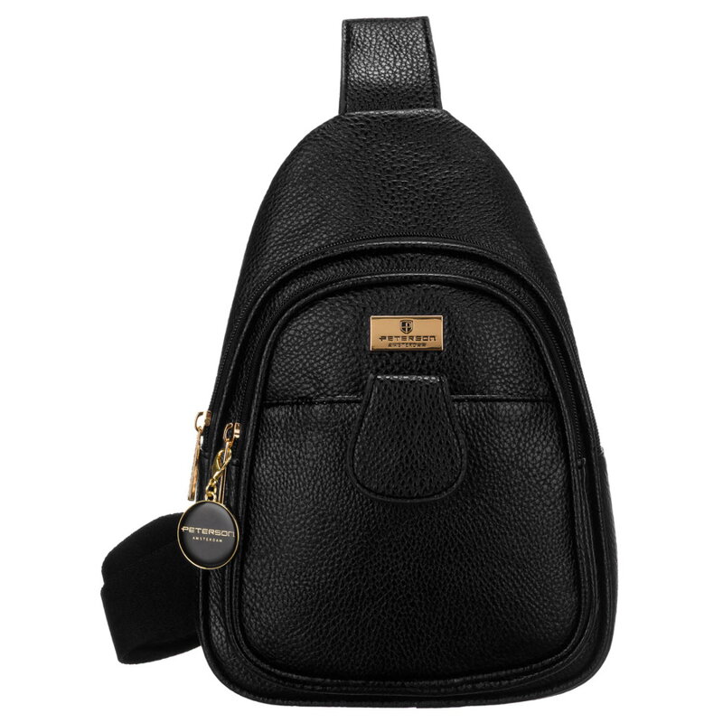 Čierna dámska crossbody kapsička z eko kože