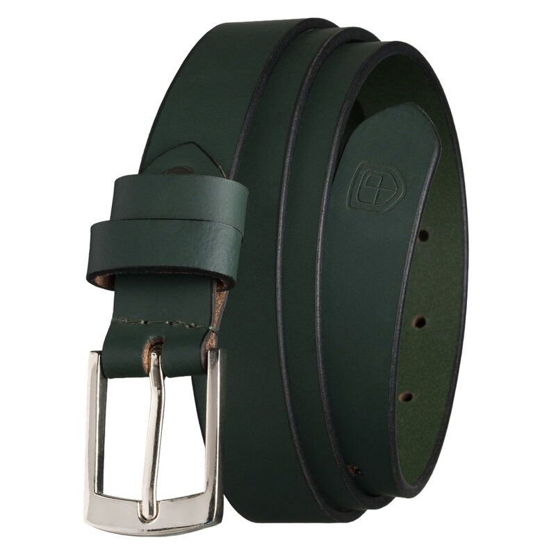 Dámsky kožený opasok zelený so striebornou prackou Peterson