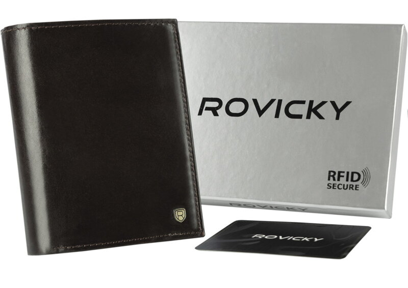 Vertikálna pánska kožená peňaženka bez zapínania - Rovicky Vertikálna pánska kožená peňaženka bez zapínania - Rovicky