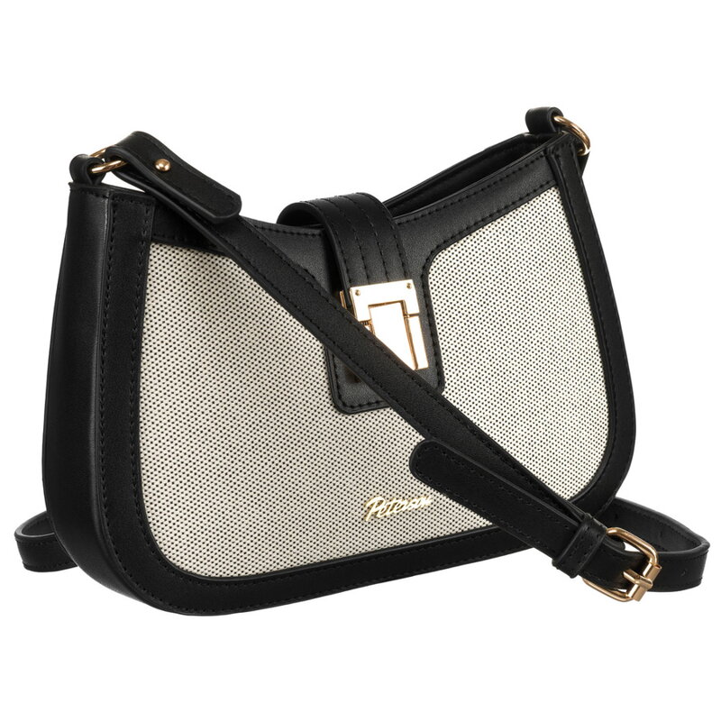 Béžová dámska kožená crossbody taška z prírodnej kože a canvas plátna – Peterson Béžová dámska kožená crossbody taška z prírodnej kože a canvas plátna – Peterson
