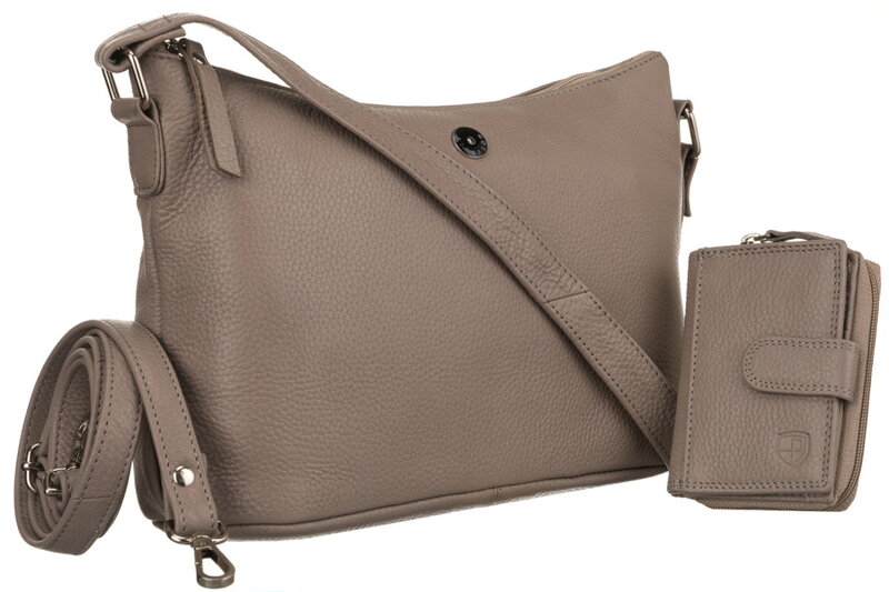 Kožená taška + peňaženka PTN D73-DS Dark Beige Kožená taška + peňaženka PTN D73-DS Dark Beige