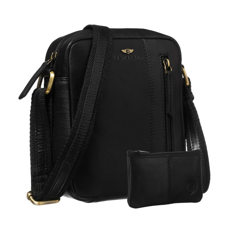 Čierna pánska crossbody taška z pravej kože – elegantná a praktická na každý deň