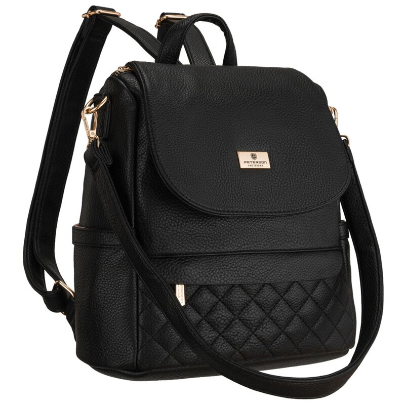 Malý čierny dámsky ruksak 2 v 1 ako kabelka