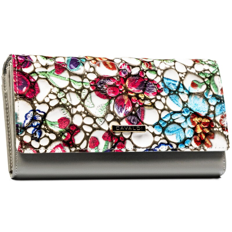 Dámska kožená peňaženka s kvetinovým vzorom a RFID ochranou