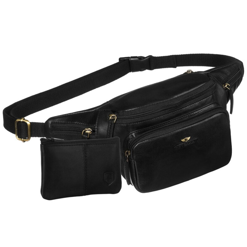 Čierna pánska kožená ľadvinka na pás – klasický a praktický doplnok