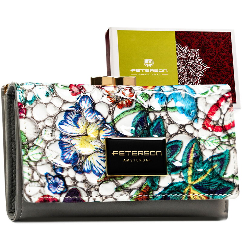 Dámska kožená peňaženka so zapínaním na patentku - Peterson