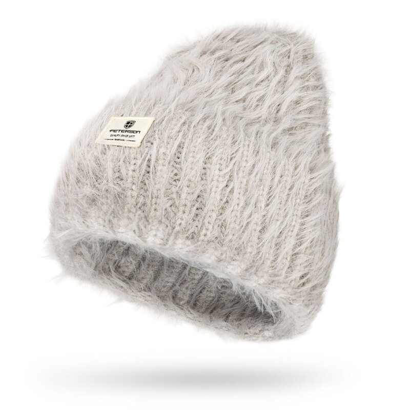 Sivá zimná dámska čiapka Beanie z mäkkého nylonu Sivá zimná dámska čiapka Beanie z mäkkého nylonu