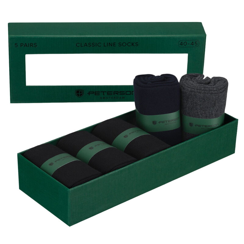 Pánske bavlnené ponožky, 5 párov, viacfarebný set, veľkosť 40–45