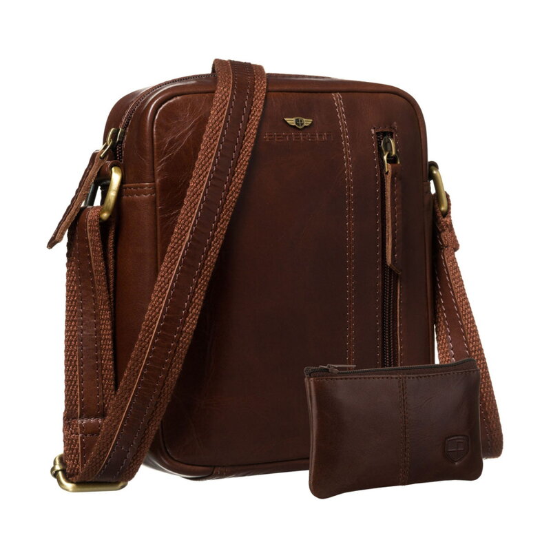 Hnedá pánska kožená crossbody taška Peterson – klasika v elegantnom prevedení