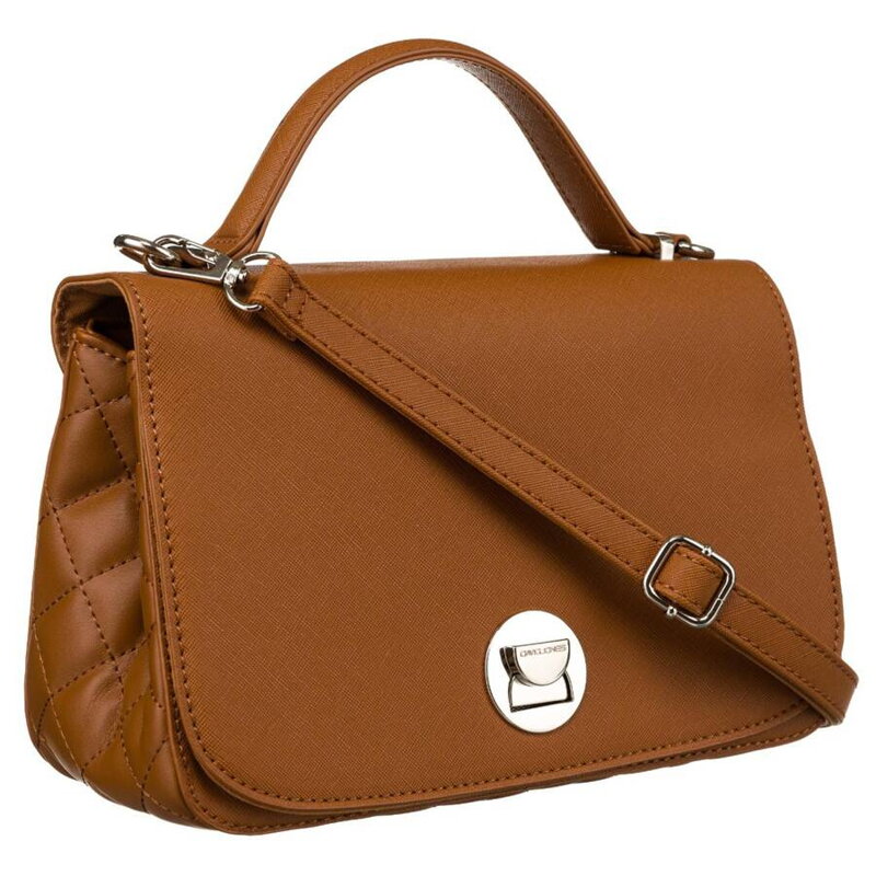 Karamelová dámska crossbody kabelka so strieborným kovaním - David Jones Karamelová dámska crossbody kabelka so strieborným kovaním - David Jones