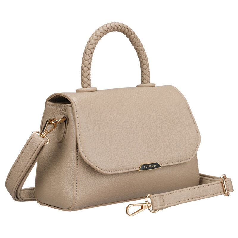Torebka damska mała beżowa listonoszka do ręki lub na ramię skóra ekologiczna - Peterson