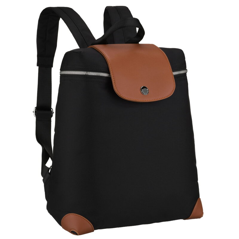 Čierno-hnedý dámsky ruksak s uchytením na kufor – ľahký a elegantný