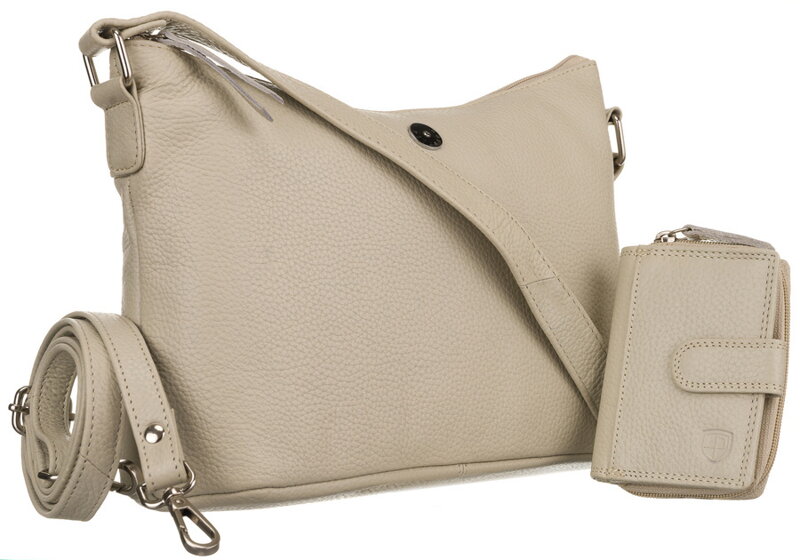 Kožená taška + peňaženka PTN D73-DS Light Beige Kožená taška + peňaženka PTN D73-DS Light Beige